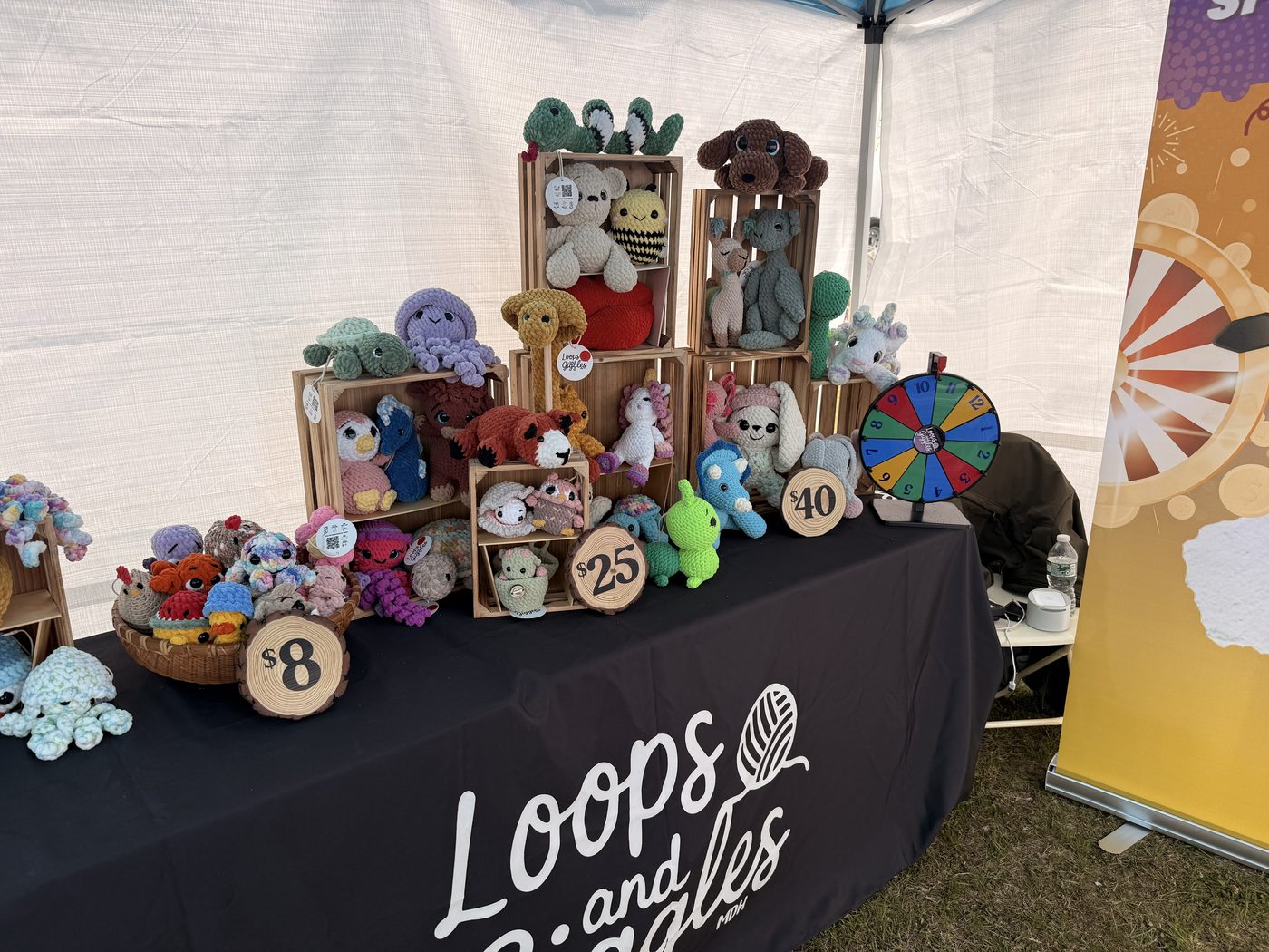 Loops and Giggles booth at Stormville Flea Market